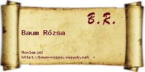 Baum Rózsa névjegykártya